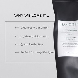 Nanogen 2 in 1 Thickening Shampoo and Half Conditioner for Men, 240 ml