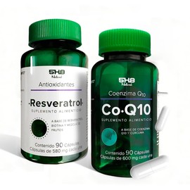 Kit Resveratrol + CoQ10-90 Cápsulas c/u - Con Cúrcuma, Biotina, Frutos Rojos y Bioperina - Formulado Con Ingredientes Naturales Seleccionados - 5H8 NUTRITION