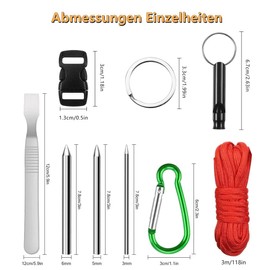 Pack of 26 Paracord Bracelets, 3 m Paracord Set, Paracord 550 Rope, Multi-Colour Parachute Cord Bracelet, Bands Kit with Buckles, Paracord Buckle for DIY Bracelet, Dog Lead, Lanyard, Keychain