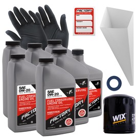 Factory Racing Parts Oil Change Kit Compatible with Toyota 4Runner 2010, Tacoma 2016-2023 2.7L 0W-20 Full Synthetic Oil - 6.5 Quarts