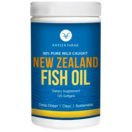 Antler Farms – Aceite de pescado de Nueva Zelanda, 100% puro, capturado salvaje de océano profundo, peces de agua fría, 120 cápsulas blandas – limpio,