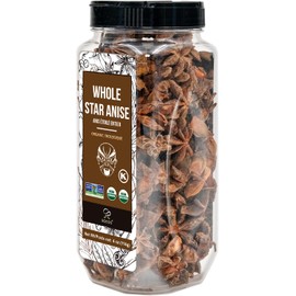 Soeos Organic Star Anise, Whole Star Anise 4 oz (114g), Chinese Star Anise Pods, Star Anise Organic Whole, Non-GMO Verified, Dried Star Anise for Beverages, Cooking, Baking