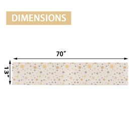 Winter Snowflake Table Runner, Christmas Kitchen Dining Table Decoration for Home Party Decor 13 x 70 Inch (Gold)