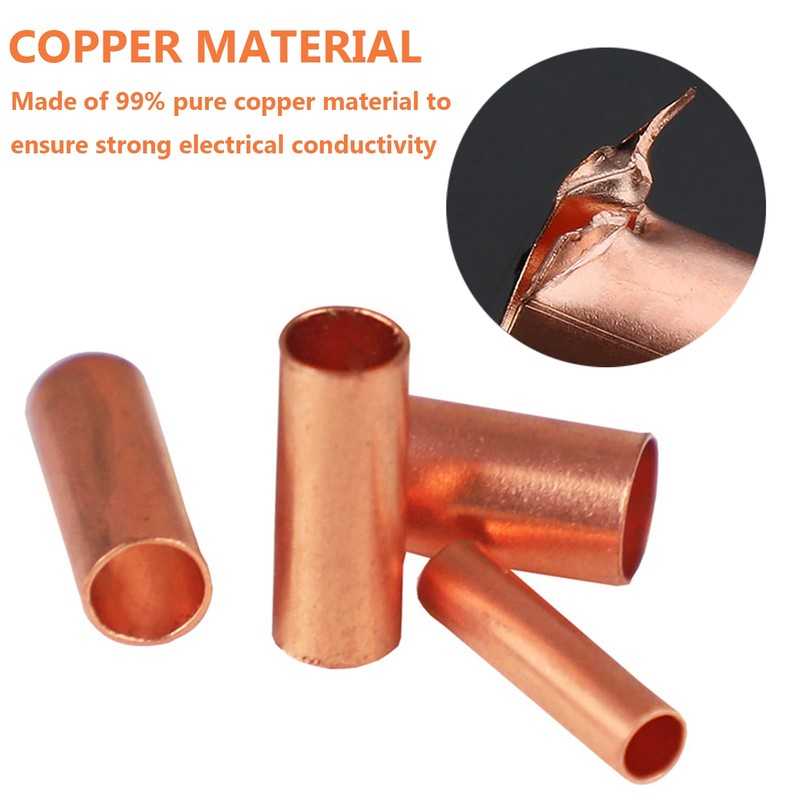 250Pcs Wire Ferrules Kit 7 Size Copper Crimp Connector Non