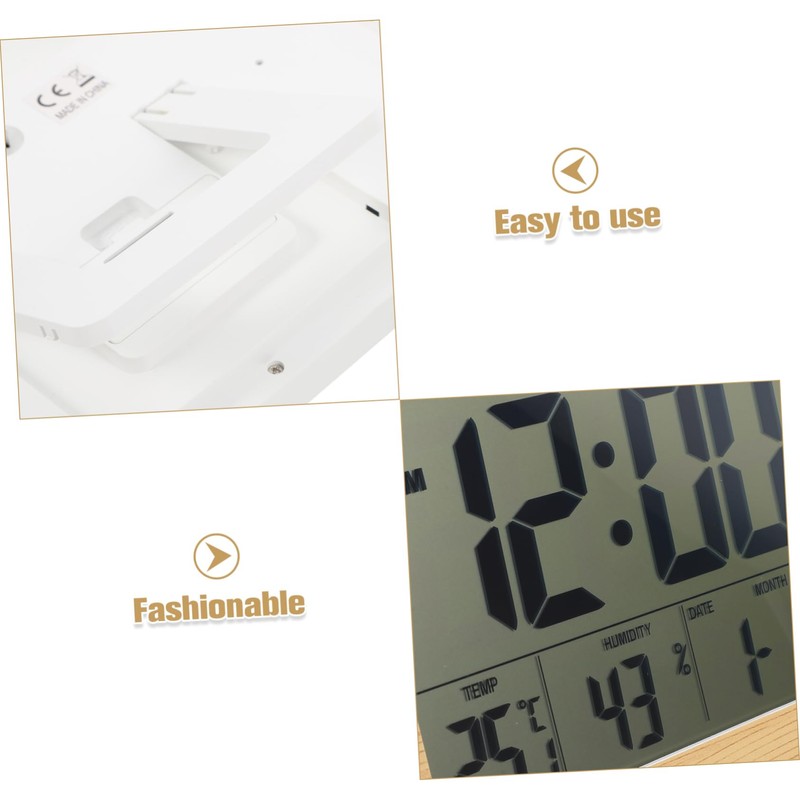 NOLITOY 1Pc Large Display Digital Hanging Calendar Clock Wall Mounted