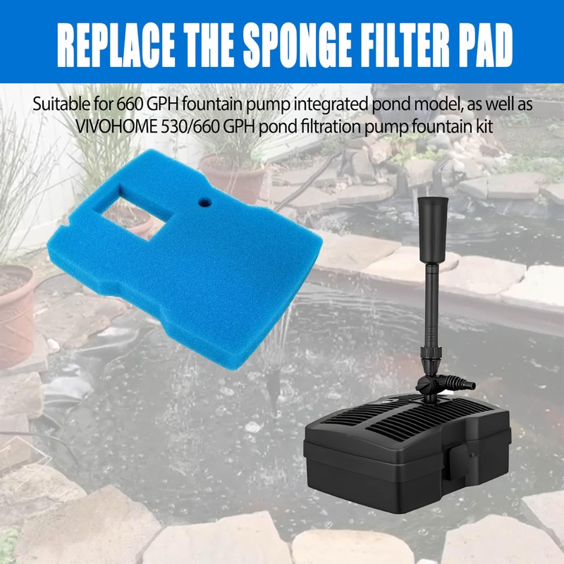 CHNPLUM Pond Filter Pump Sponge Replacement for VIVOHOME 530 &