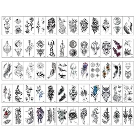DEVENTORZ 30 Pcs Set of 30 Numbers Star Moon Sun Crown Cross Body Waterproof Long Lasting Sticker Easy to Apply on Arms, Legs, Body, Chest, Shoulder, Back, Tattoo 5.7cm*9.7cm