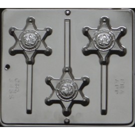 Candy Molds N More Sheriff Badge Lollipop Chocolate Candy Mold 3455