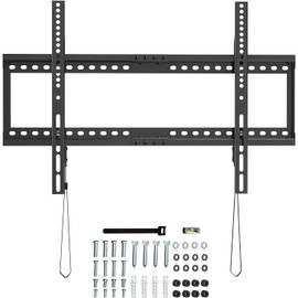WALI TV Wall Mount for 43-100 Inch Flat Curved TVs up to 165 lbs, Low Profile Flat Wall Mount Bracket Holds Your TV 1.2 Inch from The Wall, Mounting Holes up to 900x600mm (TTM-5), Black