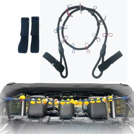 QBSHLHT Car Duck Holder for Dash,Wrangler YJ TJ JK JL & Gladiator JT, Adjustable Length Hold 32 Rubber Ducks,Display Fixed Owners Off-Road Vehicle Interior Accessories(Rubber Not Included) (Black)