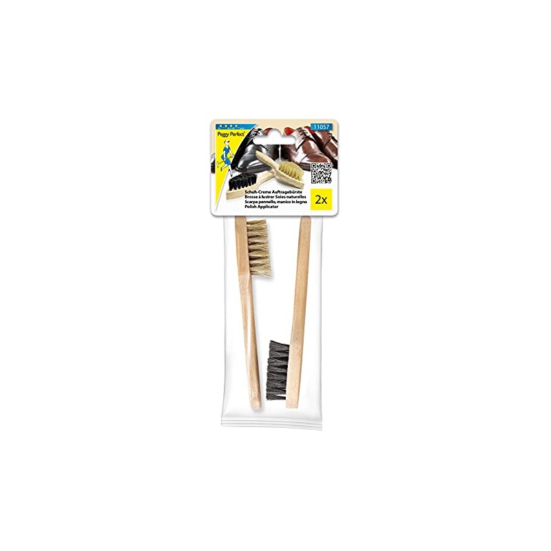Peggy Perfect Shoe Polish Brushes, Set of 2, Light &