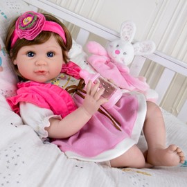 Aori Reborn Doll Clothes for 20-24 Inch Dolls 4PCS Newborn Baby Doll Outfits with Headband & Accessories, Realistic Doll Clothing Set for Reborn Dolls, American Girl Doll, Lifelike Baby Dolls