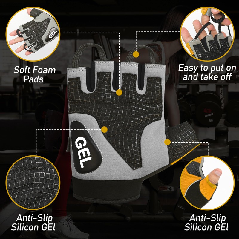 SKSZ LEATHER Gym Gloves (S, ORANGE)