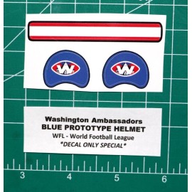 WFL Washington Ambassadors "Blue" Football Gumball Helmets *DIECUT DECALS ONLY*