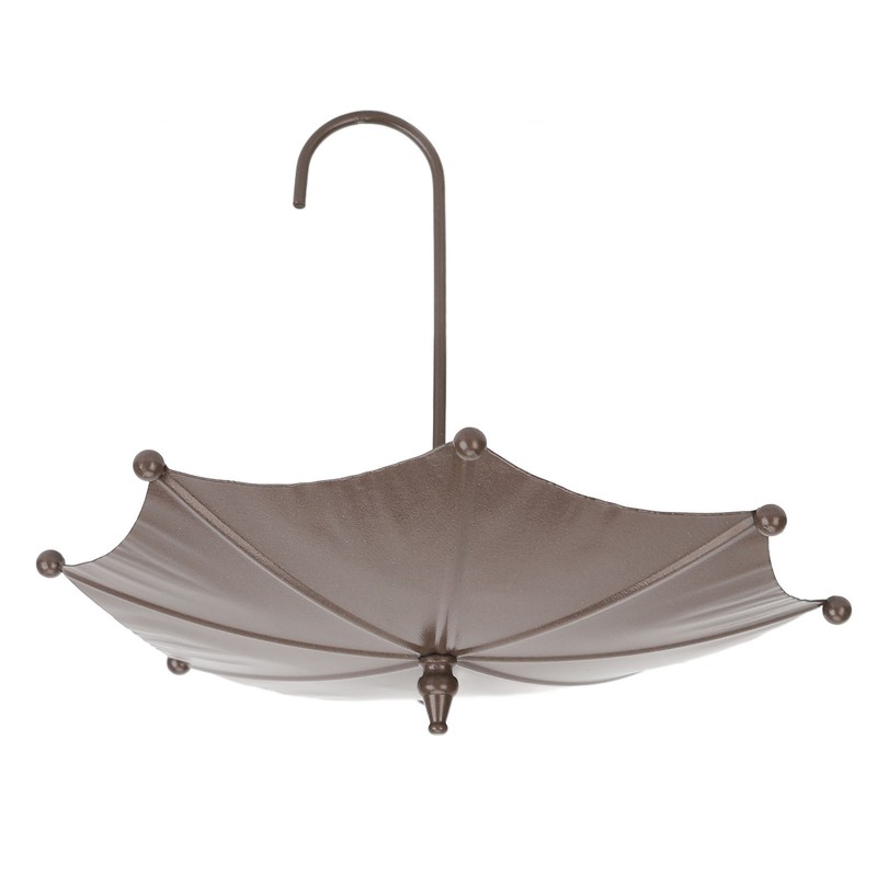 Umbrella Shaped Bird Trough Metal Hanging Bird Feeder Tray Metal