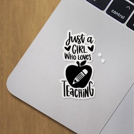 Decal Stickers of Girl Who Loves Teaching Premium Indoor (No Waterproof) Vinyl Decal Stickers for Laptop Phone Accessory Helmet Car Window Mug Tuber Cup Door Wall Decoration ANDVER3g8951aBL