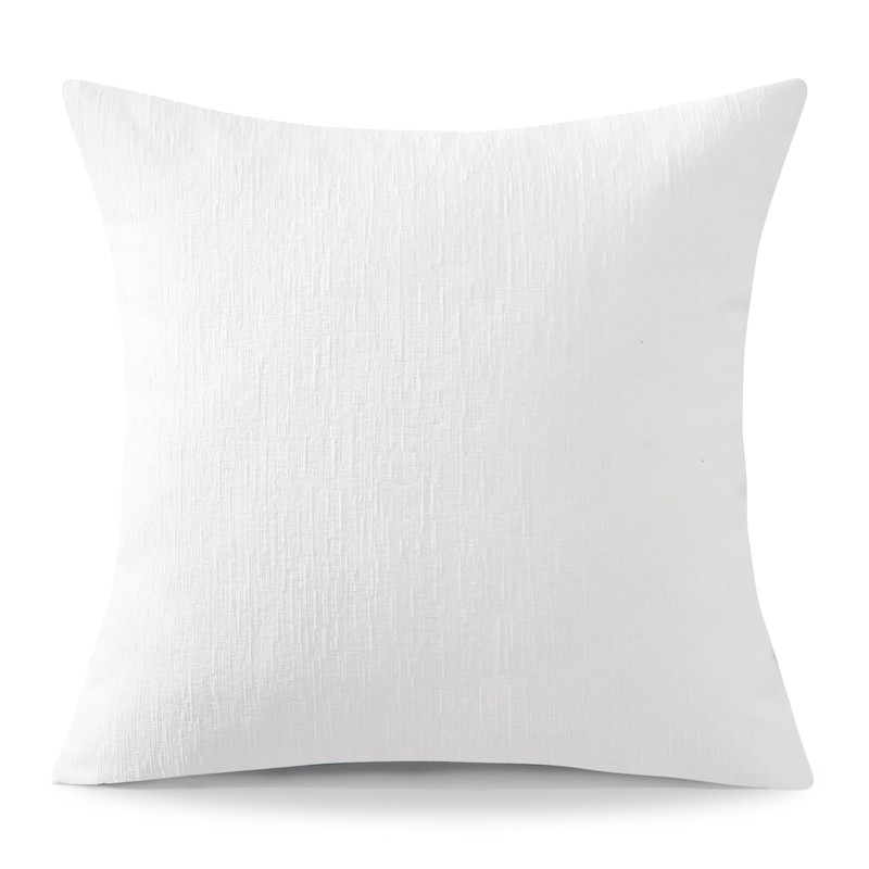 JOTOM Chenille Cushion Covers 50x50 cm Soft White Decorative Throw