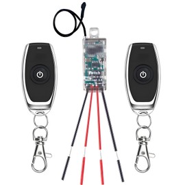 Meskliu Mini Remote Control Switch,DC 5V/12V/24V/ 5A Relay Wireless ON/Off Switches with164ft Long Range,Micro RF Switch for Car,Motor,Lamps,LED Lights,Fans