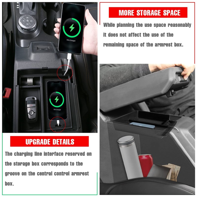 Mabett Center Console Organizer Compatible with Ford Bronco 2021 2022