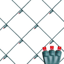 Novelty Lights 4x6 Net Lights, 100 Red LEDs with 4 Inch Spacing, 5mm Wide Angle Bulbs on Green Wire, Connectable End to End, Outdoor Weather Resistant Hedge and Bush Lighting