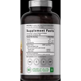 Horbäach MCT Oil Softgels 3600 mg | 300 Softgels | Coconut Oil Pills | Keto | by Horbaach