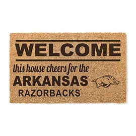 KH Sports Fan Arkansas Razorbacks Welcome Team Coir Doormat