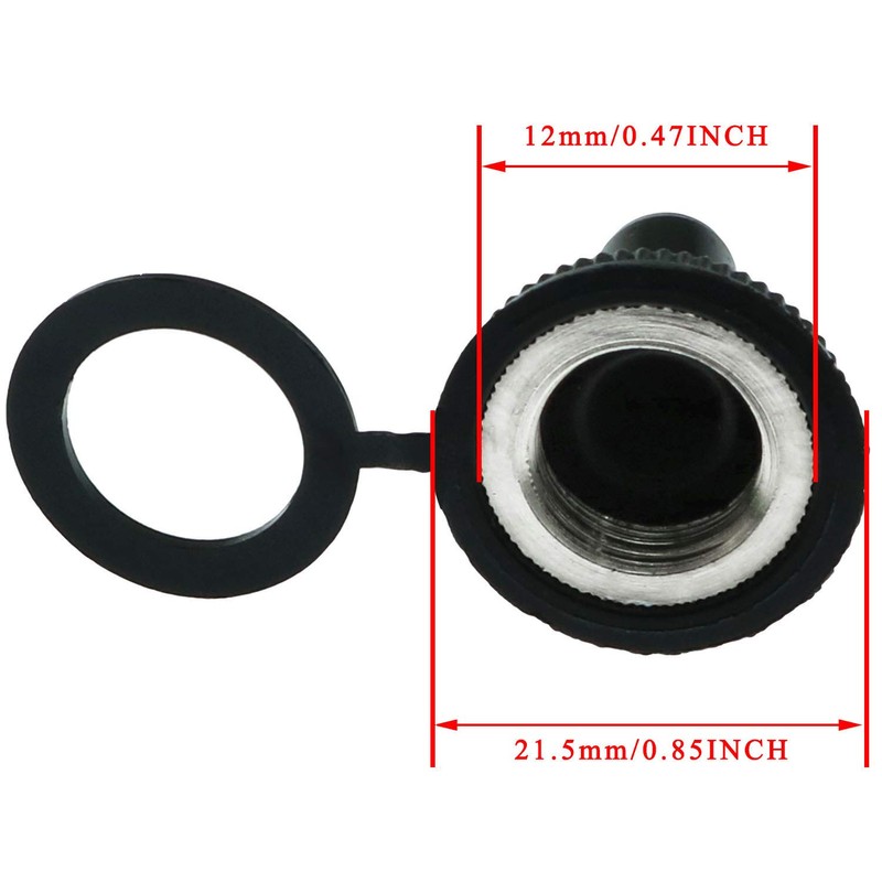 MEETOOT 12pcs Button Switch Waterproof Dust Proof Cap 12mm Rubber