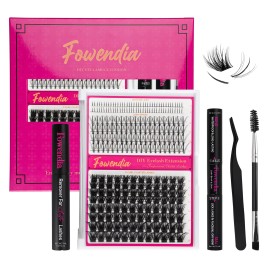 US Local Stock Lash Cluster Natural Eyelash DIY Individual Lash Cluster Kit C Curl Eyelash Clusters Extensions KitFalse Eyelashes Style: Natural, package: Lavish-Sparkling-088