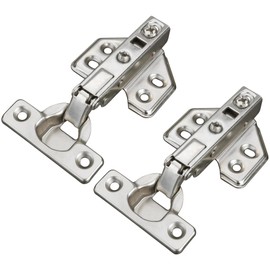 Kimdot 2 Pack 26mm Mini Cup Hinge for Billy Cabinet, European Half Overlay, Soft Close Cabinet Door Hinge for Thin Door,Nickel Plated