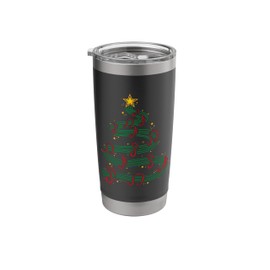 Christmas Tree Musical Notes Song Musician Sing Carols Music Stainless Steel Insulated Tumbler