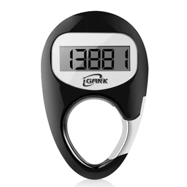 iGANK Simple Walking Pedometer Step Counter for men women kids (Black)