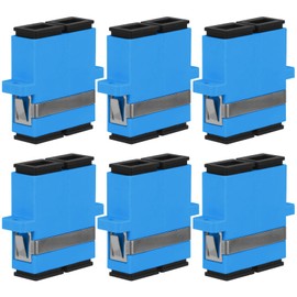 Duogalia 6 Pack SC/UPC Fiber Optic Coupler SC Female to SC Female Duplex Singlemode Fiber Optical Adapter Network Internet Connector with Mount Panel