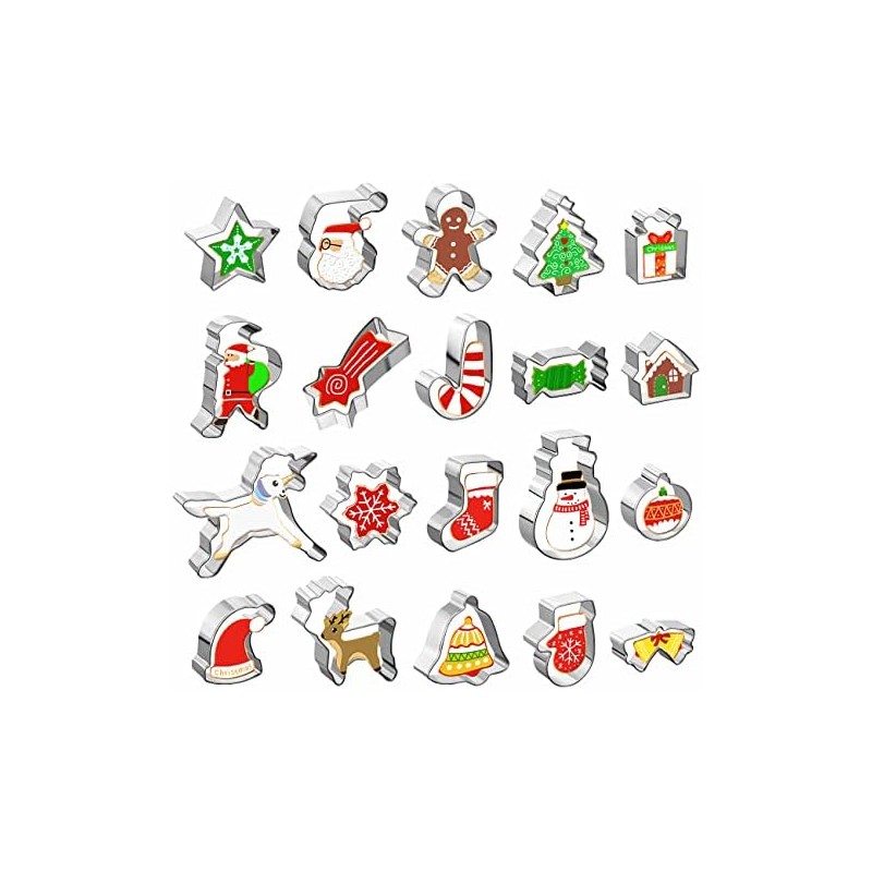 GWHOLE Cortadores de Galletas Navidad 20 Piezas de Acero Inoxidable