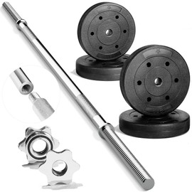 Yes4All Detachable 50 LB Barbell Weight Set, Straight Weight Bar with Diamond Knurled Handles, Weights Set for Home Gym Strength Training, Bench Press, Bicep Curls