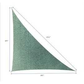 LyShade 16'5" x 16'5" x 22'11" Right Triangle Sun Shade Sail Canopy (Dark Green) - UV Block for Patio and Outdoor