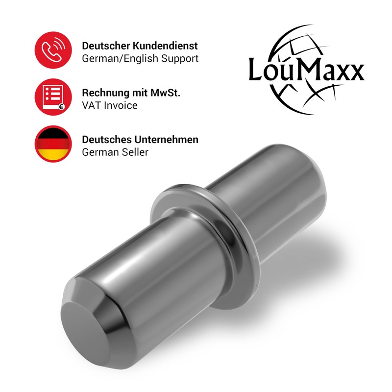LouMaxx Shelf Support 5 mm Pack of 100 with Ring