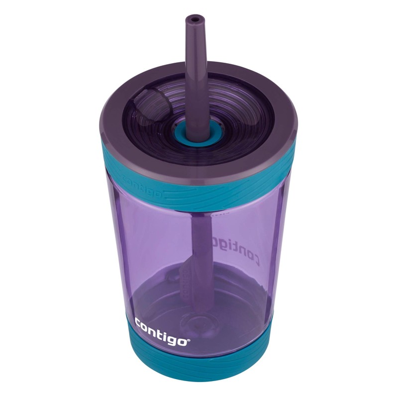 Contigo Tritan - Vaso de pajita para niños, Berenjena, 14