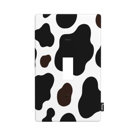 Pznen Cow Print 1 Gang Light Switch Cover Black and White Single Toggle Wall Plate Electrical Switchplate Decorative Faceplate for Home & Office 4.5 x 2.76 Inch