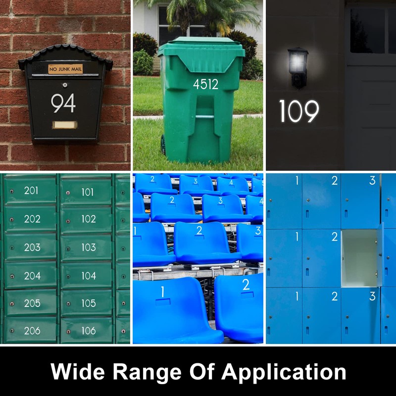 3 inch Reflective Mailbox Numbers for Outside, 5 Sets Number