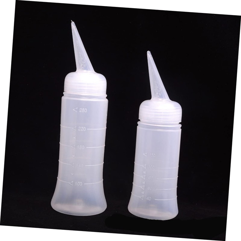 BIUDECO 5pcs Hairdressing Scale Applicator Bottles Graduated Measurement Small Shampoo