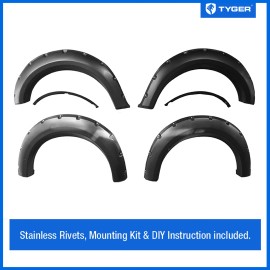 TYGER Bolt-Riveted Style Fender Flare fit 2009-2014 Ford F-150 (Exclude Raptor)