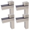 Wolfride 4 Count Silver Zinc Alloy Glass Shelf Wall Mount