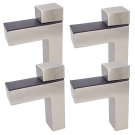 Wolfride 4 Count Silver Zinc Alloy Glass Shelf Wall Mount Brackets