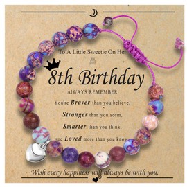 OAVOOK 8th Birthday Gifts for 8 Year Old Girls Bead Bracelet for Daughter/Granddaughter/Niece/Friends Best Gifts Ideas
