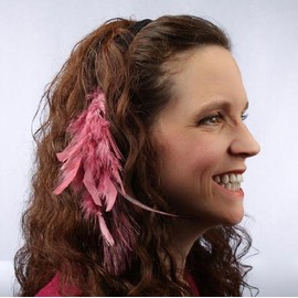 Package of 12-8" Mauve Feathers Hair Clips - for Crafts, Weddings and More