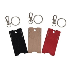 Key Cover, Leather, Genuine Leather, Men's, Women's, Keeper, Key Cover, Set of 3, Silent Key Cover, Protect All Keys (A)