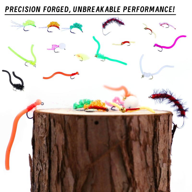 FREE FISHER 16Pcs Fly Fishing Wet Flies Nymphs, Squirmy Wormy,