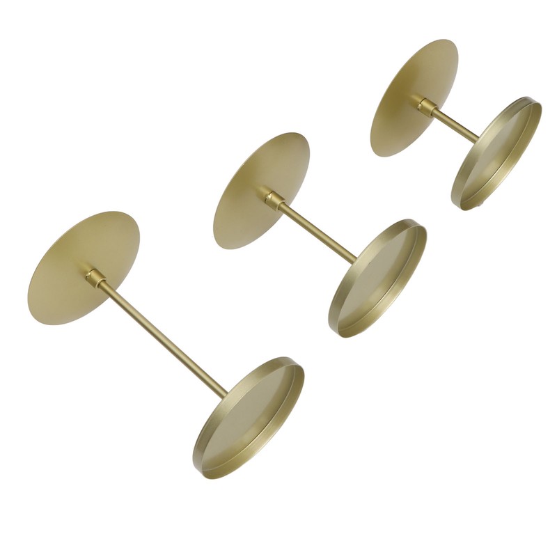 Gold Pillar Candle Holder Double Sided Use Rust Prevention Iron