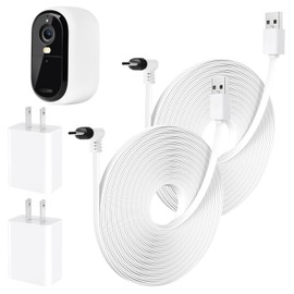 2Pack 25FT Power Cable Compatible with Arlo Essential 2K Outdoor Security Camera (2nd Generation), Flat Charging Cable, Weatherproof Outdoor Power Cord Charging Your Camera Continuously