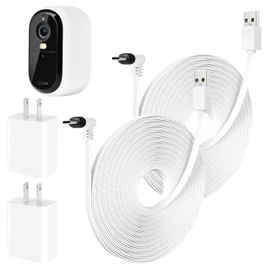 2Pack 25FT Power Cable Compatible with Arlo Essential 2K Outdoor Security Camera (2nd Generation), Flat Charging Cable, Weatherproof Outdoor Power Cord Charging Your Camera Continuously